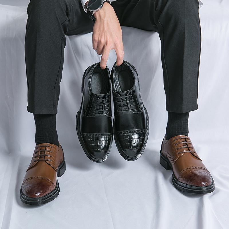 Fashion Business Formal Brown Leather Shoes Mens Fashion Casual Dress Shoes Classic Italian Formal Oxford Shoes For Men Zapatos Hombre