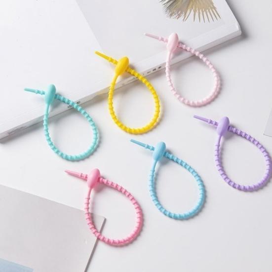 20Pcs Data Cable Organize Reusable Silicone Cable Tie Earphone Phone Charger Power Cord Bundling