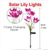 Outdoor Solar Lights With 4 Lily Flowers Ip65 Waterproof Adjustable For Garden Pathway Patio