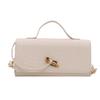 Mode exquisite Weberei 2025 einfarbig lässig Schloss große Kapazität ausländischer Stil horizontal Umhängetasche Baguette Damen Tasche