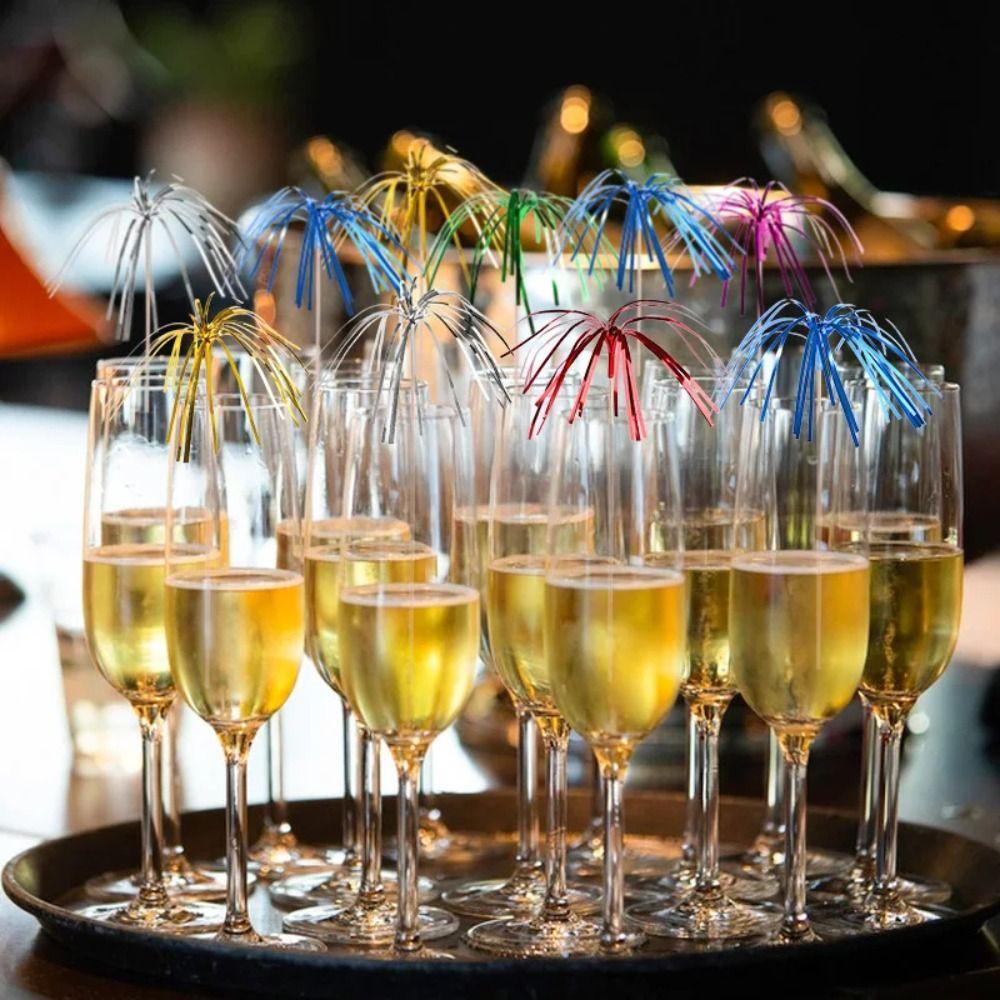 100 stk Engangs Dusker Fyrverkeri Kaketopp Fargerike Dessert Fruktpinner Strandfest