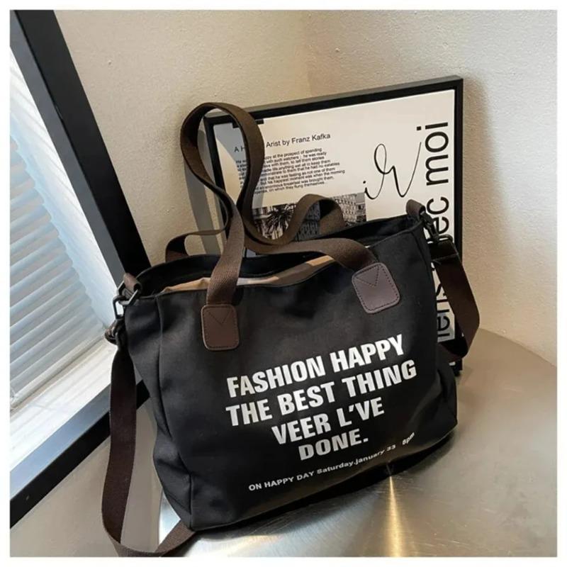 Multifunctional Chest Bag Fashion Trend Large Capacity Canvas Shopping Tote Bag Single Shoulder Bag Class Artistic Handbag 1Pc