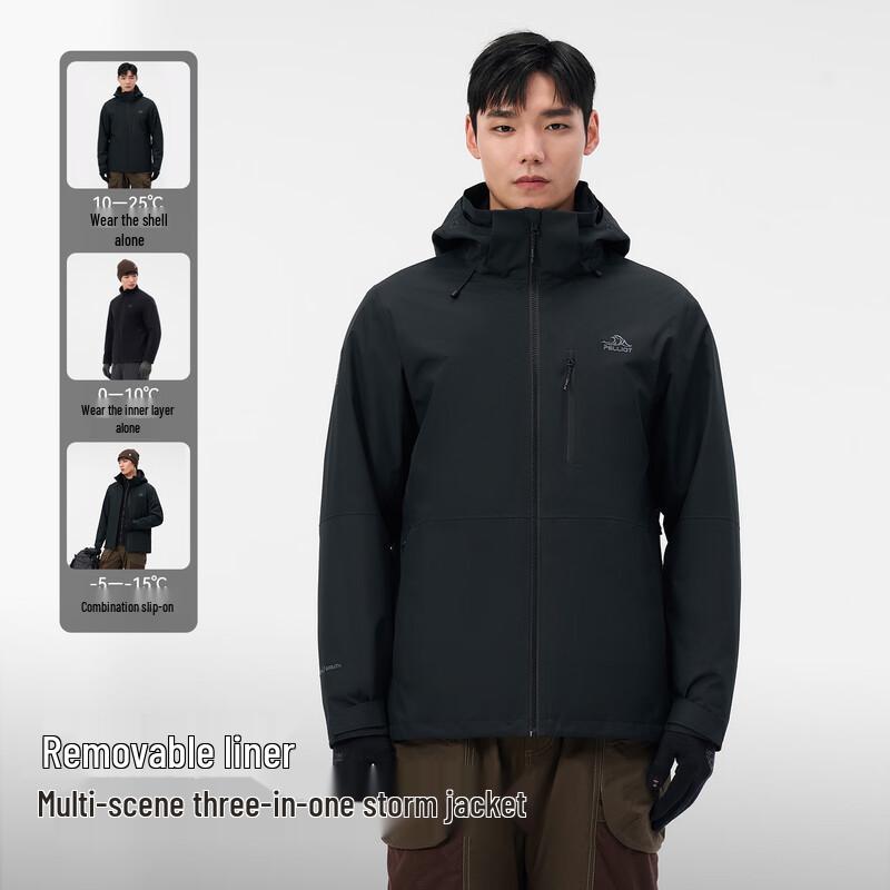 Pelliot Men's 3-in-1 Outdoor Fleece Lined Jacket