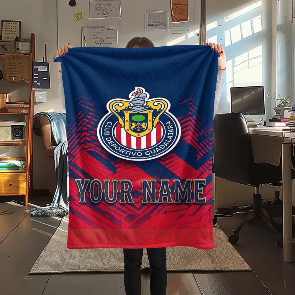 1PC Chivas Crest Fan Gear Custom Name Patterned Flannel Blanket Suitable For All Seasons For Home Decor Warmth And Comfort Gifts Holiday Present