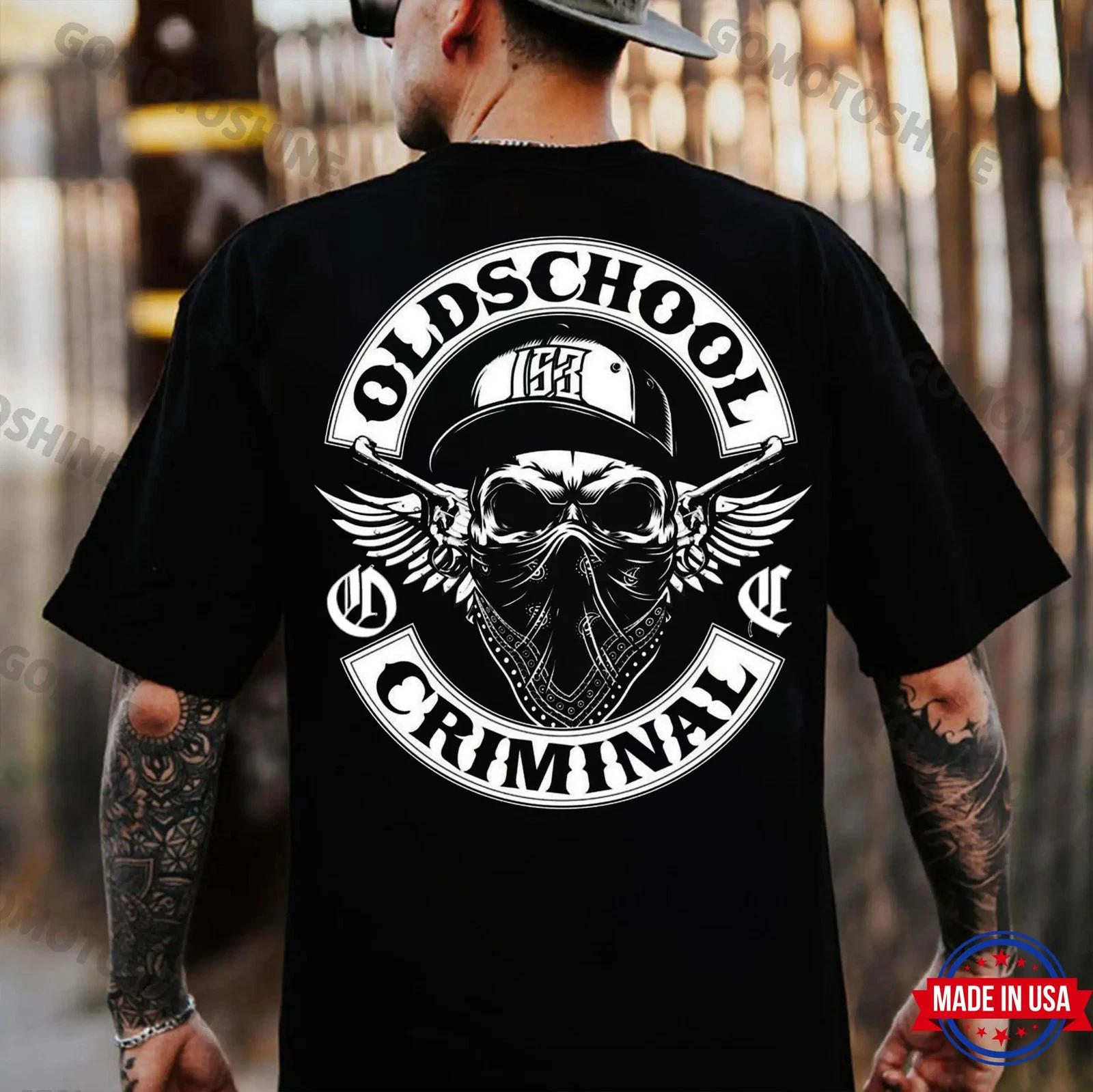 OLD SCHOOL CRIMINAL Hip-hop Skull Print Men s T-Shirt XXXL