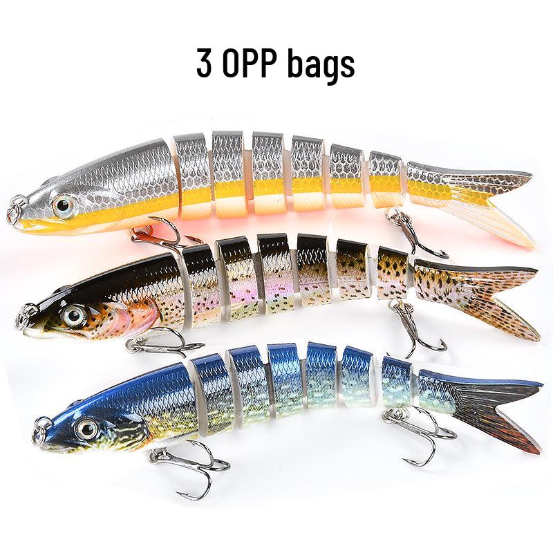 8-Section Multi-Jointed Lure, 13.5cm, Freshwater & Sea Fishing, Long Cast Hard Bait