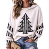 Women's Casual Hooded Sweatshirt with Christmas Letter A Print for Holiday and Everyday Wear