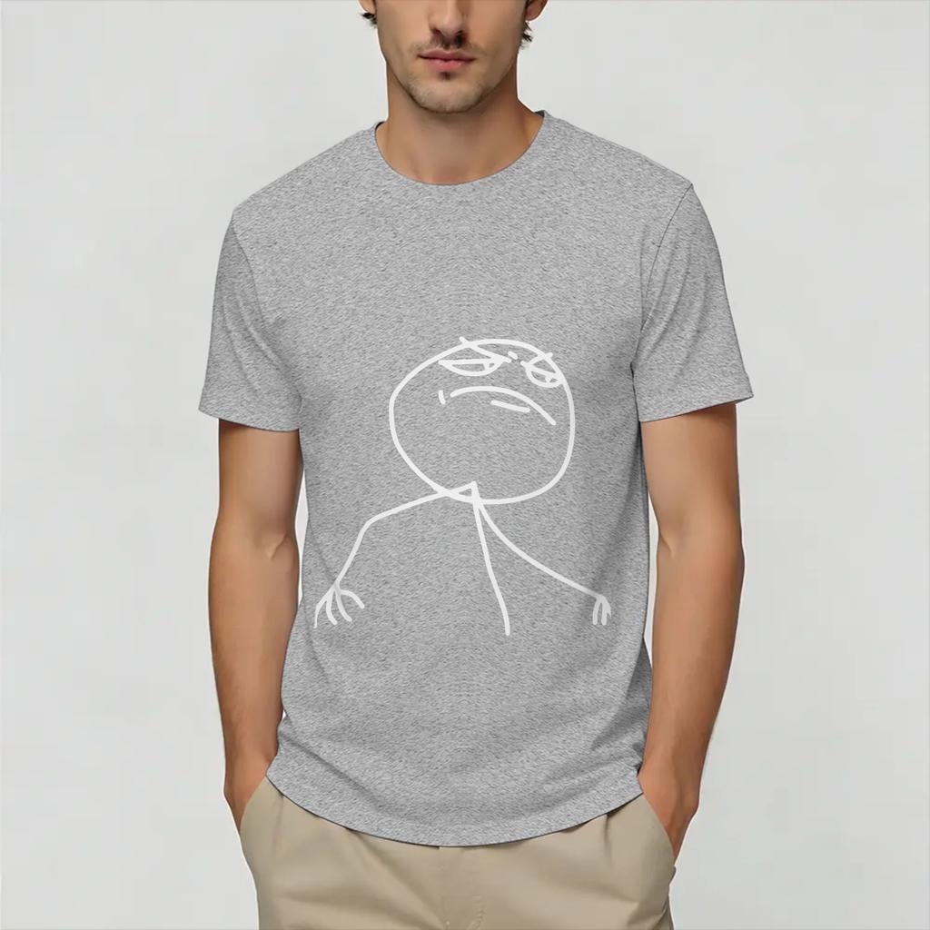 Rage Comic Trollfac Pure Cotton Tshirt For Male Beach Streetwear Tshirts O Neck Trendy Cool Tees Oversize Print Tops
