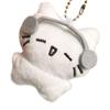 Cute Headphones Kitten Doll Keychain Mini Crying Cat Plush Keyring Cartoon Animal Pendant Charms Backpack Decoration