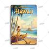Funny Aloha Tiki Bar Tin Sign, Vintage Beach Bar, Pub Art, Wall Decor, Metal Plate, Retro Hawaii Beauty, Iron Painting Signs