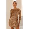 Women Sequin Backless Bodycon Mini Dress For Evening Cocktail Party