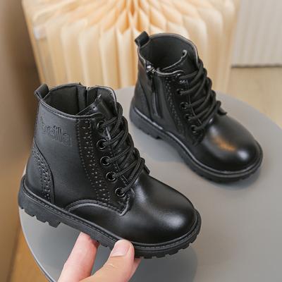 Herbst- und Winter-Kinderschuhe kurze Stiefel Jungen und Mädchen Martin Stiefel Seitenreißverschluss warm lässig einzelne Stiefel Schneestiefel trendige Schuhe