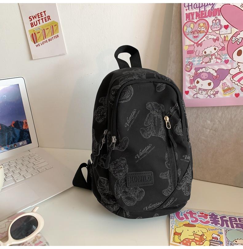 Schoolbag Mini Small School Bag College Students Fashion Casual Shoulders Men's and Women's Large Capacity Printed Travel Backpack Small School Bag
