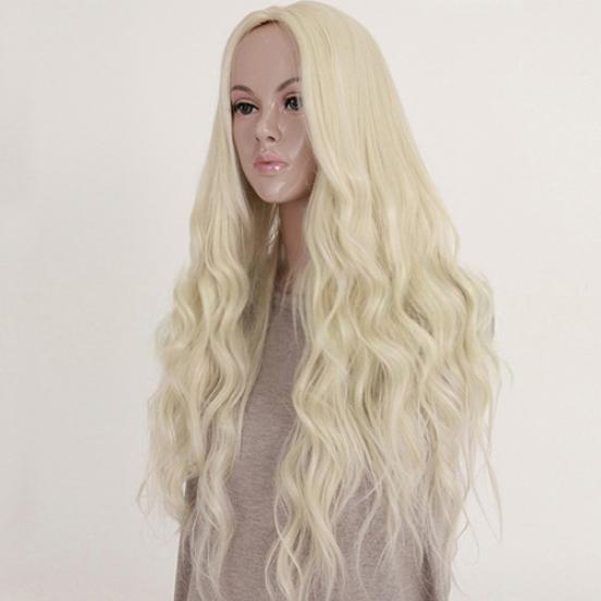 Wig Women Long Fashion Blonde Wavy Curly Full Wig Cosplay Party Princess Hair