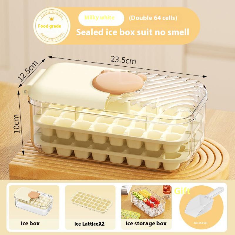 32/64 Grids Press Type Ice Cube Tray With Lid And Storage Box Ice Cube Maker Mold For Home Use Reusable Ice Cube Mold For Cockta