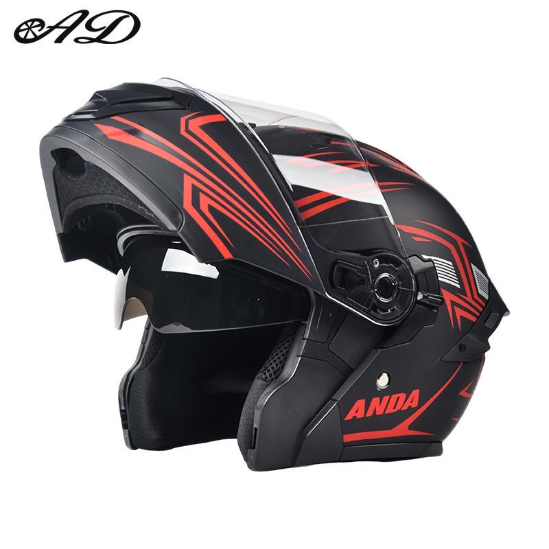 AD Unisex 3C Certified Winter Electric Motorcycle Flip-Up Full Face Helmet