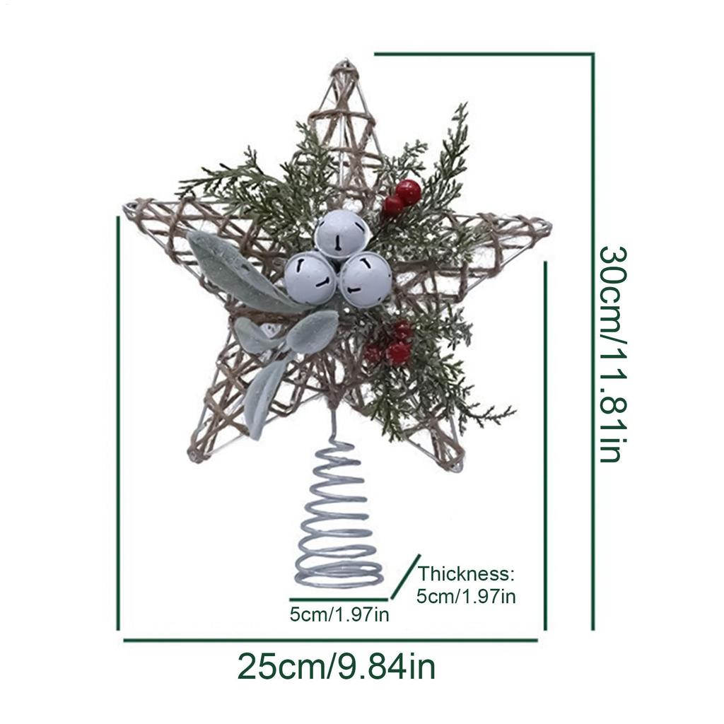 Christmas Tree Topper Lighted Household Christmas Decoration Cute Tree Topper With Bell For Display Window Party Showcase