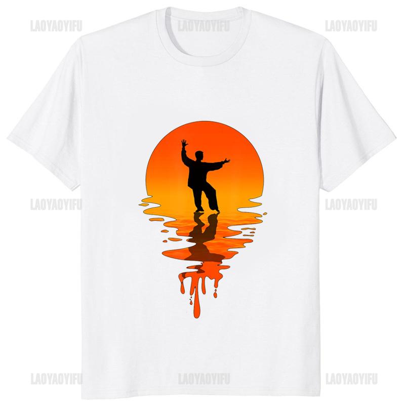 Vtipné Panda Tai Chi Chuan Klasika Bavlněné tričko Taiji Potisk Čínské Kung Fu Pánské Tričko Módní Streetwear Měkké Dámské Tričko