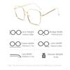 1pcs Anti Blue Light Myopia Glasses for Women Degree Glass Flat Light Glasses Shiny Frame Large Face Effect Ladies Glasses