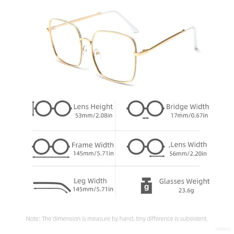 1pcs Anti Blue Light Myopia Glasses for Women Degree Glass Flat Light Glasses Shiny Frame Large Face Effect Ladies Glasses