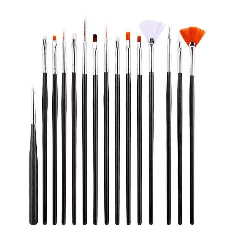 15-Piece Nail Art Brush & Dotting Pen Set