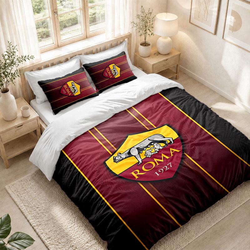 Bedding Set 1 Duvet Cover 2 Pillowcases AS Roma Print Bedroom Home Decoration