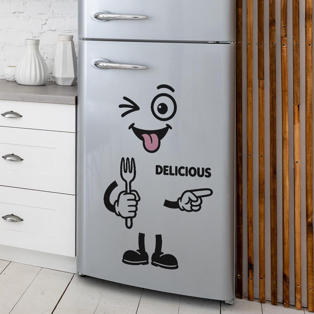 Creative Witty Cartoon Food Lover Kitchen Restaurant Home Decoration and Beautification Fridge Stickers