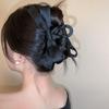 Hepburn Style Black Bow Hair Clip - Elegant Shark Hairpin for Women