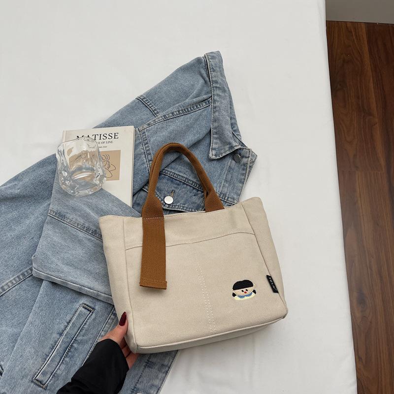 Solid Color Large-capacity Leisure Bag Autumn New Go Out Make-up Bag Shoulder Underarm Tote Bag
