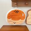Kawaii Bread Design Hand Towel Thick Coral Fleece Hanging Kitchen Bathroom Handkerchief Absorbent Cleaning Cloth Hand Wipe