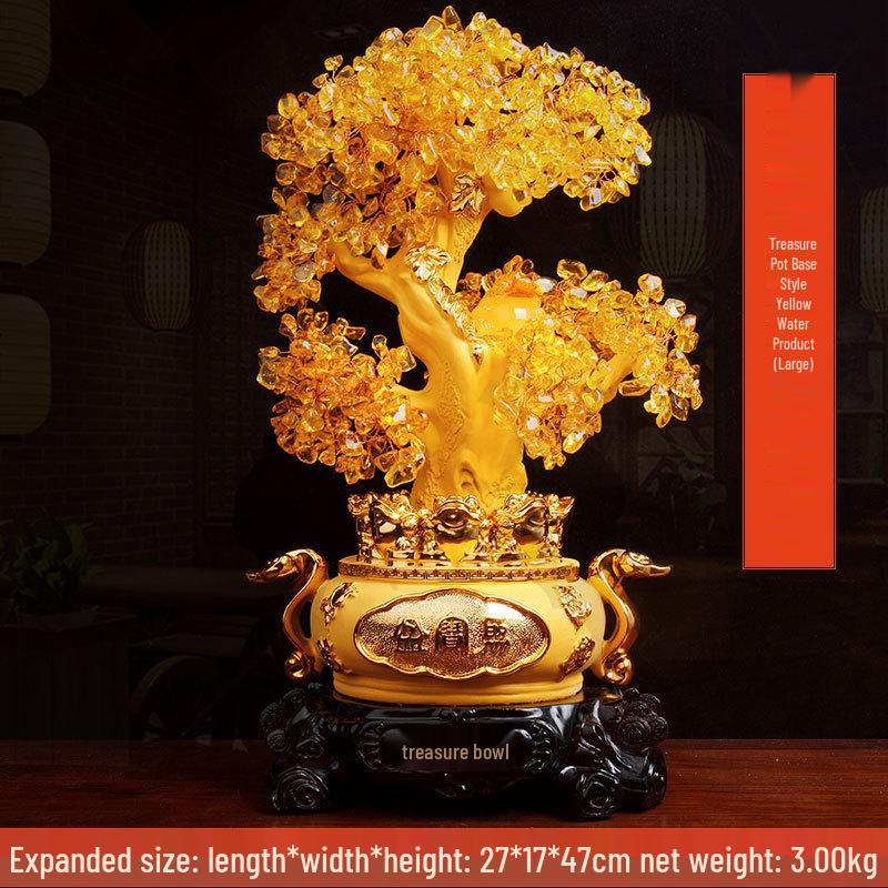 Citrine Money Tree Ornament for Living Room and Wine Cabinet Decoration – Wealth-Attracting Gift