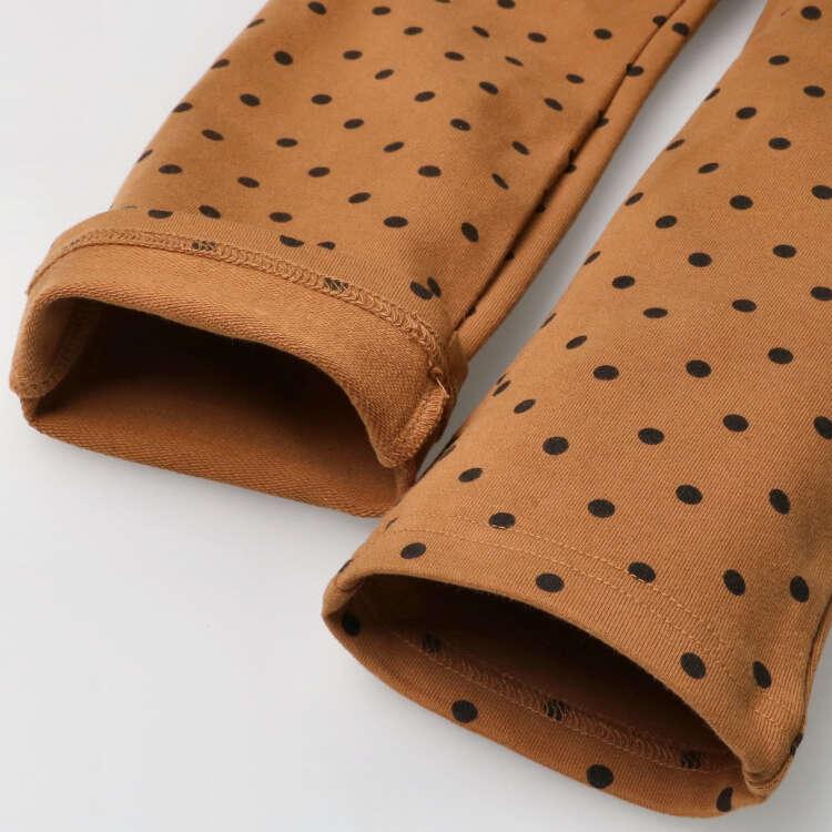 【子供服】 moujonjon (ムージョンジョン) ストレッチミニ裏毛水玉柄長パンツ 80cm-140cm M61002