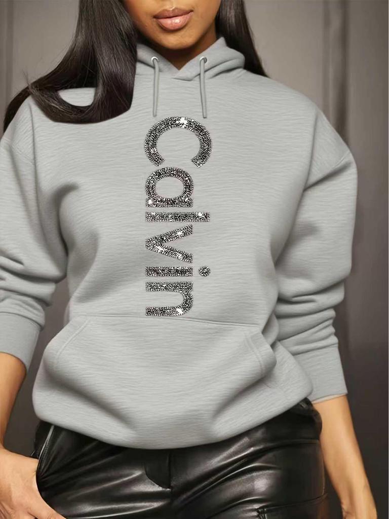 2025 EU Size Unisex Hooded Sweatshirt with CaIvin Print – New Style