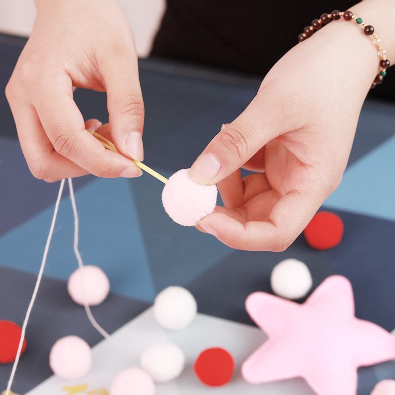 2.5Meter Colorful Pompom Pendant Garland Ins Nordic Style Wool Felt Ball String DIY Handmade Nursery Children Room Decor