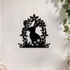 1pc Modern Bunny Butterfly Metal Wall Art, Iron Sculpture Garden Fence Decor, Weatherproof Indoor Outdoor Easter Christmas Spring Ornament