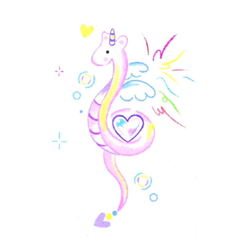 CQ New Arrival Colorful Cute Animals Cartoon Sticker Waterproof Water Transfer Temporary Glitter Tattoo Stickers for Children