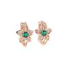 Flower Stud Earrings for Women, Zircon with Colored Border, Everyday Jewelry