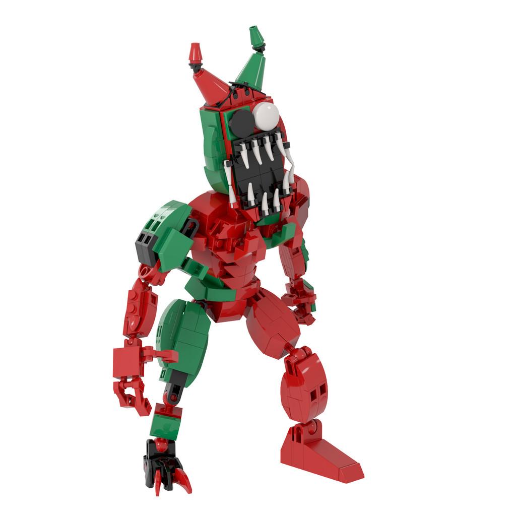 Monster Green Red Assembly Building Block Children Toy Model Ornament Desktop