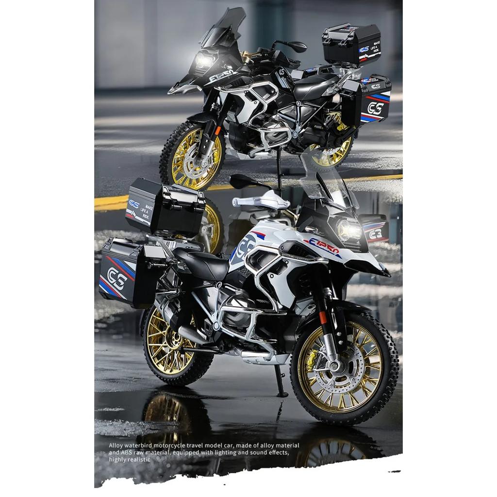 Simulation 1/10 Scale BMW R 1250 GS Adventure Alloy Motorbike Model Children Alloy Motorcycle Model Toy Collection Home Decor