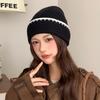 Woolen Hat for Women in Autumn and Winter Korean Style Thickened Warm Toe head Cold Hat with Small Face and Small Ear Protection Knitted Hat