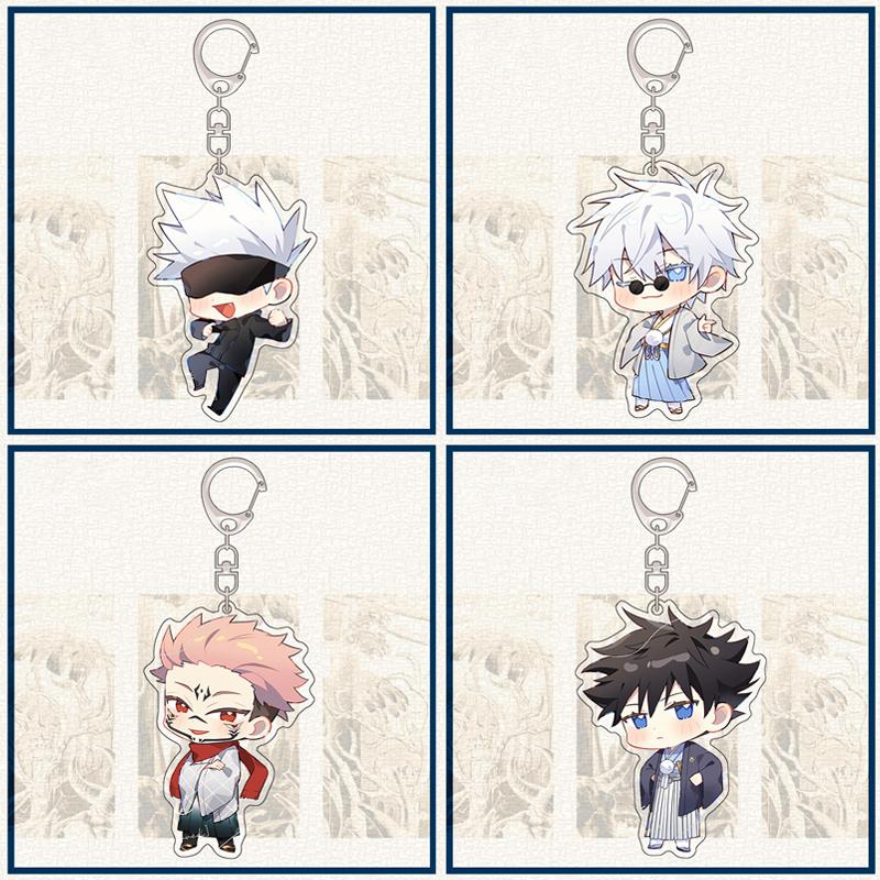 Anime Jujutsu Kaisen Keychain Gojo Satoru Fushiguro Megumi Kawaii Keychains Pendant Anime Peripheral Gift
