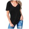 Women's Casual Fashion V-Neck Tops Short-Sleeved Pocket Loose T-Shirt