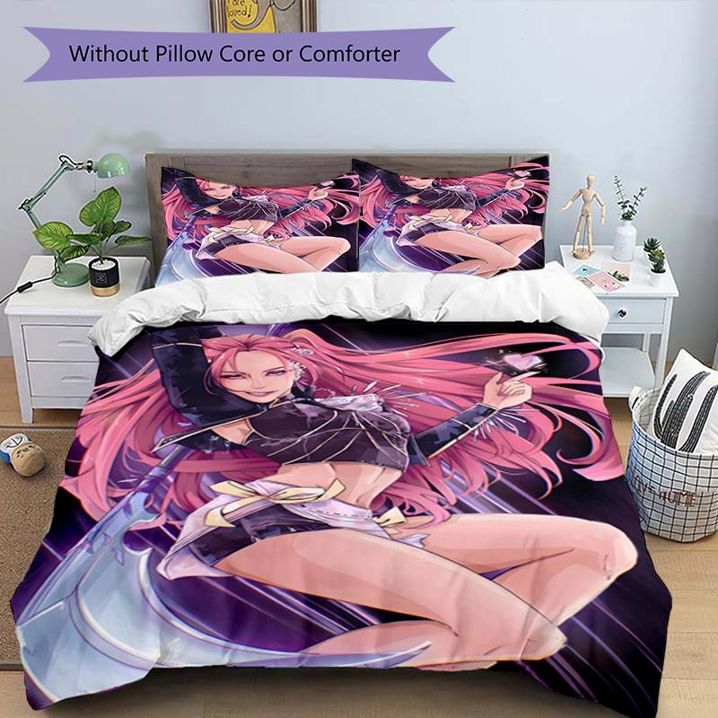 3pcs KPop Demon Hunters MIRA1 Design Cover Set - HD Printed Bedding with 1 Cover and 2 Pillowcases - Perfect for Home and Dorm Decor