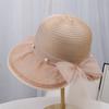 Spring and summer new lace mesh top hat women's sunscreen sun hat pearl bow decorative holiday mesh hat