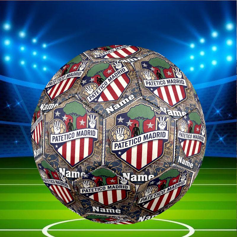 Custom Name Personalized Atletico Madrid Print Size 5 Soccer Ball Training & Match Football, for Team, Kicking, Gift for Football Enthusiasts