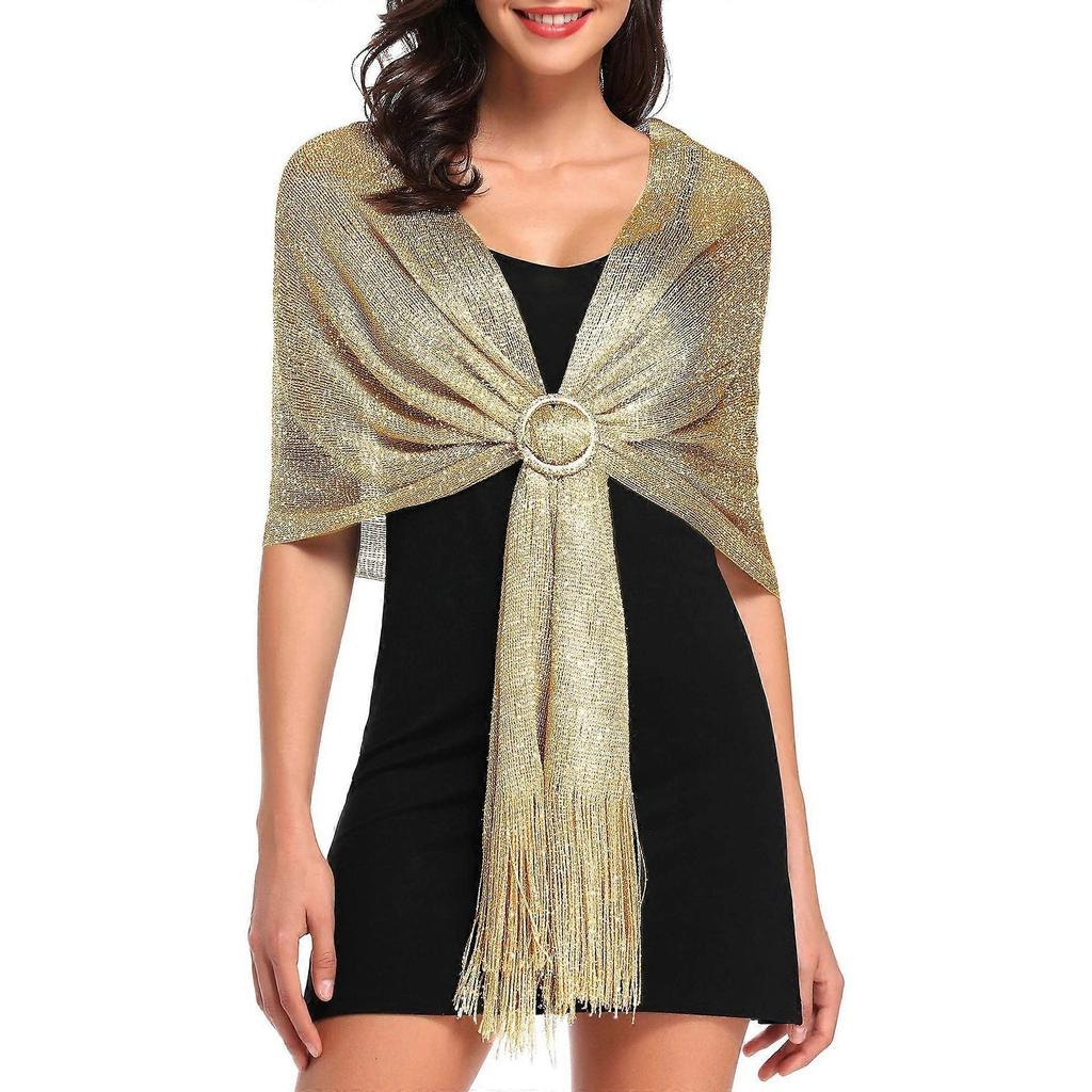 Women's Shawl Wrap Scarf, Women's Foulard Shawls Sparkly Scarves Stoles for Ceremonies Evening Party Wedding