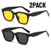 2PACK Fashion Rectangle Sunglasses Women Brand Luxury Eyewear Women/Men Y2K Vintage High Quality Glasses Women