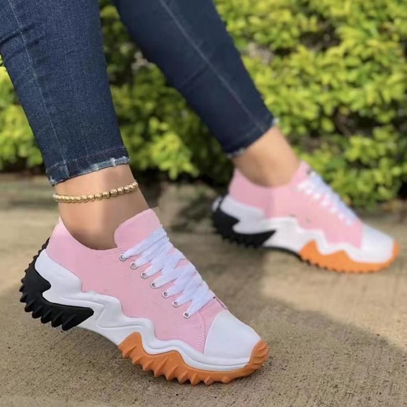 Nové prodyšné vulkanizované boty Ženy Ležérní Tenisky na platformě Léto Silný spodní díl Nízký top Velké plátěné boty pro volný čas