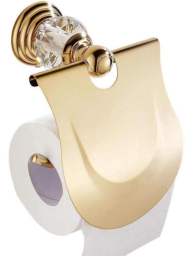 European Style Gold-Plated Crystal Towel Rack - Wall-Mounted, Stainless Steel