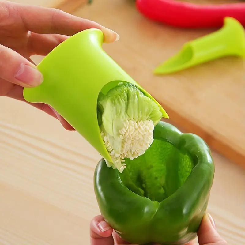 2in1 Kitchen Seed Remover Pepper Chili Bell Jalapeno Corer Seed Remover Green Pepper Chilli Cutter Corer Slicer Fruit Peeler Kitchen Utensil